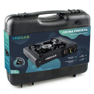 Yregas - Cocina portátil gas 1 fuego | Mixta cartucho/bombona